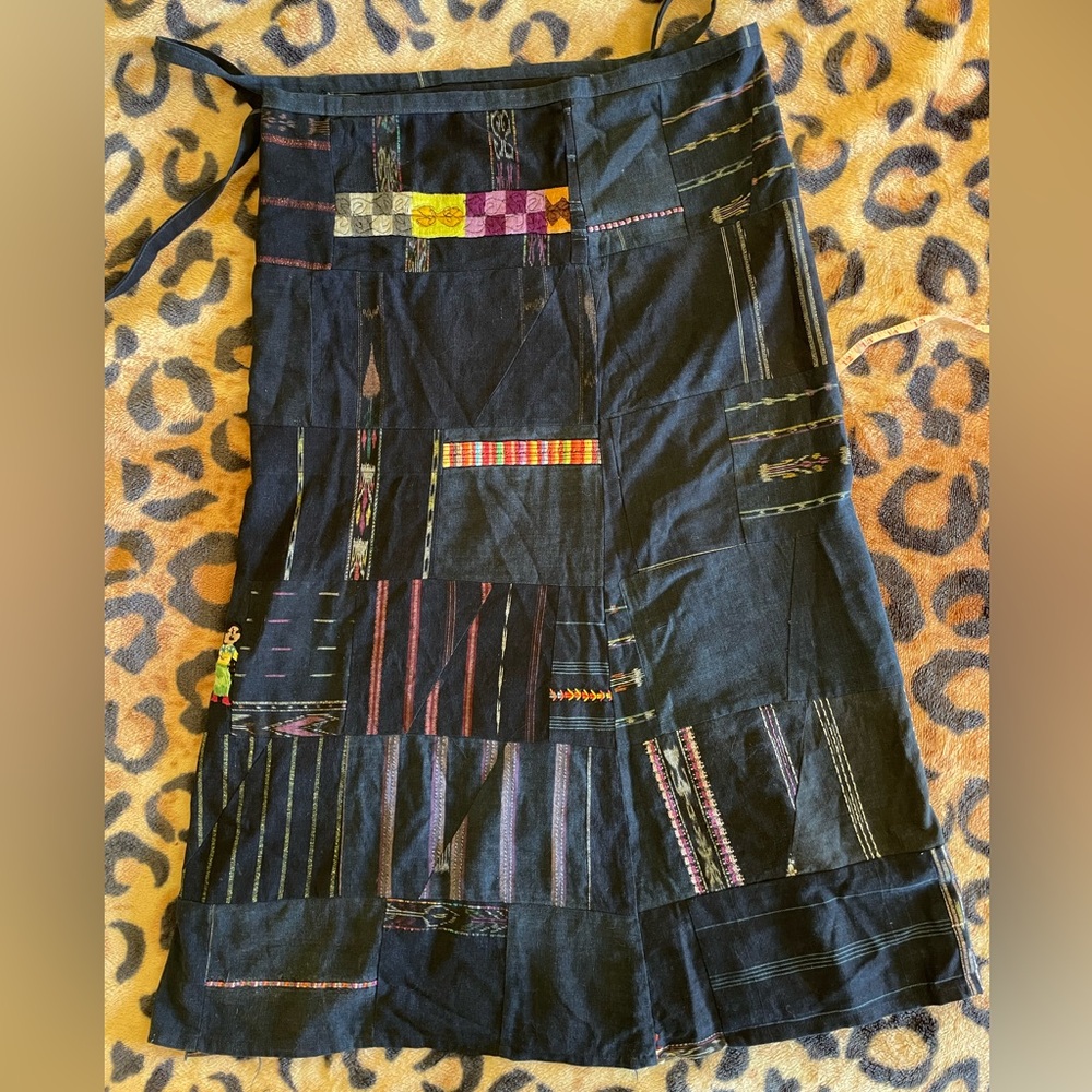 embroidered wraparound skirt